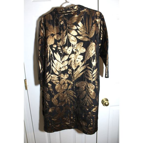 Bryn Walker Yael Folie D'Oro Black & Gold Floral Jacquard Jacket sz M - Picture 4 of 5